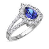 Photo of Kana 2 1/3 Carat T.W. Sapphire and Diamond Matching Wedding Trio Set 14K White Gold Vermeil [BT2727WE-C000]