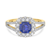 Photo of Evanthe 1 3/4 Carat T.W. Sapphire and diamond Engagement Ring 14K Yellow Gold Vermeil [BT2720YE-C000]