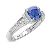 Photo of Bryony 1 5/8 CT. T.W. Sapphire and Diamond Matching Wedding Trio Set 14K White Gold Vermeil [BT2714WE-C000]