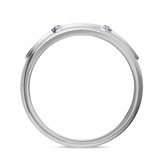 Photo of Lone 2 1/3 Carat T.W. Sapphire and Diamond Matching Wedding Trio Set 14K White Gold Vermeil [BT2731WM]