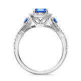 Photo of Lone 2 Carat T.W. Sapphire and diamond Engagement Ring 14K White Gold Vermeil [BT2731WE-C000]