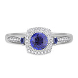 Photo of Mawar 7/8 CT. T.W. Sapphire and diamond Engagement Ring 14K White Gold Vermeil [BT2734WE-C000]