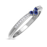 Photo of Abilia 1/5 CT. T.W. Sapphire and Diamond Ladies Wedding Band 14K White Gold Vermeil [BT2711WL]