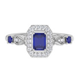 Photo of Garland 3/4 Carat T.W. Sapphire and diamond Engagement Ring 14K White Gold Vermeil [BT2721WE-C000]