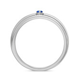 Photo of Abilia 1/10 Carat T.W. Sapphire and Diamond Mens Wedding Band 14K White Gold Vermeil [BT2711WM]