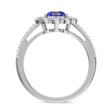 Photo of Kana 2 1/6 CT. T.W. Sapphire and Diamond Matching Bridal Set 14K White Gold Vermeil [BT2727WE-C000]