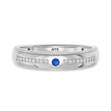 Photo of Kantuta 1 1/2 Carat T.W. Sapphire and Diamond Matching Wedding Trio Set 14K White Gold Vermeil [BT2728WM]