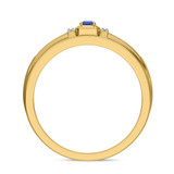 Photo of Bryony 1/5 CT. T.W. Sapphire and Diamond Mens Wedding Band 14K Yellow Gold Vermeil [BT2714YM]