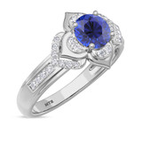 Photo of Clema 1 3/8 Carat T.W. Sapphire and Diamond Matching Bridal Set 14K White Gold Vermeil [BT2716WE-C000]