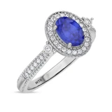 Photo of Magnol 1 1/10 Carat T.W. Sapphire and Diamond Matching Wedding Trio Set 14K White Gold Vermeil [BT2732WE-C000]