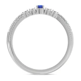 Photo of Magnol 1 1/10 Carat T.W. Sapphire and Diamond Matching Wedding Trio Set 14K White Gold Vermeil [BT2732WL]
