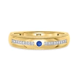 Photo of Kantuta 1 1/2 CT. T.W. Sapphire and Diamond Matching Wedding Trio Set 14K Yellow Gold Vermeil [BT2728YM]