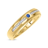 Photo of Kantuta 1 1/2 CT. T.W. Sapphire and Diamond Matching Wedding Trio Set 14K Yellow Gold Vermeil [BT2728YM]