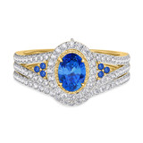 Photo of Kantuta 1 1/3 Carat T.W. Sapphire and Diamond Matching Bridal Set 14K Yellow Gold Vermeil [BR2728Y-C000]