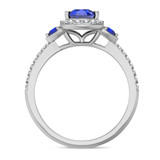Photo of Ixora 1 3/8 CT. T.W. Sapphire and Diamond Matching Wedding Trio Set 14K White Gold Vermeil [BT2725WE-C000]
