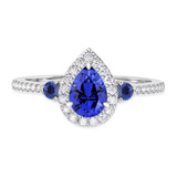 Photo of Ixora 1 1/10 Carat T.W. Sapphire and diamond Engagement Ring 14K White Gold Vermeil [BT2725WE-C000]