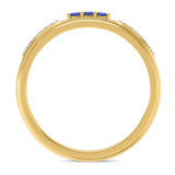 Photo of Diantha 1/5 Carat T.W. Sapphire and Diamond Mens Wedding Band 14K Yellow Gold Vermeil [BT2718YM]