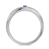 Photo of Erica 1/7 Carat T.W. Sapphire and Diamond Mens Wedding Band 14K White Gold Vermeil [BT2719WM]
