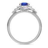 Photo of Clema 1 1/4 CT. T.W. Sapphire and diamond Engagement Ring 14K White Gold Vermeil [BT2716WE-C000]