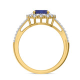 Photo of Evanthe 1 7/8 Carat T.W. Sapphire and Diamond Matching Bridal Set 14K Yellow Gold Vermeil [BT2720YE-C000]
