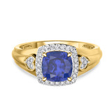 Photo of Erica 1 3/4 CT. T.W. Sapphire and diamond Engagement Ring 14K Yellow Gold Vermeil [BT2719YE-C000]