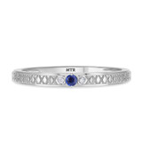 Photo of Manuka 3/8 CT. T.W. Sapphire and Diamond Matching Wedding Trio Set 14K White Gold Vermeil [BT2733WL]