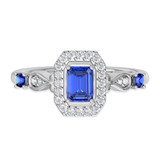 Photo of Garland 1 Carat T.W. Sapphire and Diamond Matching Bridal Set 14K White Gold Vermeil [BT2721WE-C000]