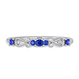 Photo of Garland 1 Carat T.W. Sapphire and Diamond Matching Bridal Set 14K White Gold Vermeil [BT2721WL]