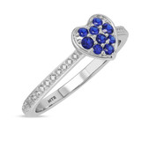 Photo of Manuka 1/6 Carat T.W. Sapphire and diamond Engagement Ring 14K White Gold Vermeil [BT2733WE-C000]
