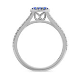 Photo of Manuka 1/6 Carat T.W. Sapphire and diamond Engagement Ring 14K White Gold Vermeil [BT2733WE-C000]
