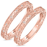 Photo of Zarina 1/3 ct tw. Lab Grown Diamond Same Sex Ladies Band Set 10K Rose Solid Gold [WL2743R]
