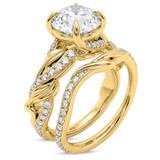 Photo of Ivana 2 1/2 ct tw. Lab Grown Diamond Round Solitaire Bridal Set 14K Yellow Solid Gold [BR2738Y-L195]