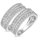 Photo of Virelle 3/8 ct tw. Lab Grown Diamond Same Sex Mens Band Set 14K White Solid Gold [WM2741W]