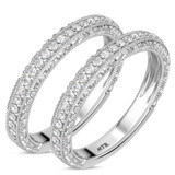 Photo of Bruma 5/8 ct tw. Lab Grown Diamond Same Sex Ladies Band Set 10K White Solid Gold [WL2745W]