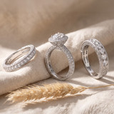 Photo of Bruma 3 ct tw. Lab Grown Diamond Oval Solitaire Trio Set 10K White Solid Gold [BT2745W-I095]