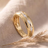 Photo of Vitella 1/2 ct tw. Lab Grown Diamonds Mens Band 10K Yellow Solid Gold [BT2747YM]