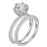 Photo of Trenza 3 ct tw. Lab Grown Diamond Round Solitaire Bridal Set 14K White Solid Gold [BR2750W-L195]