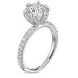 Photo of Trenza 3 ct tw. Lab Grown Diamond Round Solitaire Bridal Set 14K White Solid Gold [BT2750WE-L195]