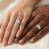 Photo of Niu 2 1/3 ct tw. Lab Grown Diamond Marquise Solitaire Trio Set 14K White Gold Vermeil [BT2850W-O195]