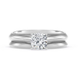 Photo of Jena 3/4 ct tw. Lab Grown Diamond Cushion Solitaire Bridal Set 14K White Gold Vermeil [BR2782W-C000]