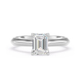 Photo of Jena 1 ct tw. Lab Grown Diamond Emerald Solitaire Engagement Ring 14K White Gold Vermeil [BT2802WE-C000]
