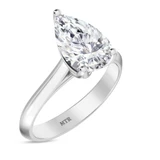 Photo of Jena 2 ct tw. Lab Grown Diamond Pear Solitaire Engagement Ring 14K White Gold Vermeil [BT2804WE-M195]