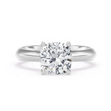 Photo of Jena 2 ct tw. Lab Grown Diamond Cushion Solitaire Engagement Ring 14K White Gold Vermeil [BT2793WE-Q195]