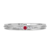 Photo of Irit 1/20 CT. T.W. Ruby and Diamond Ladies Wedding Band 14K White Gold Vermeil [BT2699WL]