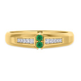 Photo of Chrisoula 1/8 Carat T.W. Emerald and Diamond Mens Wedding Band 14K Yellow Gold Vermeil [BT2665YM]