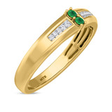 Photo of Chrisoula 1/8 Carat T.W. Emerald and Diamond Mens Wedding Band 14K Yellow Gold Vermeil [BT2665YM]