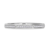 Photo of Delphine 1/10 CT. T.W. Diamond and Diamond Ladies Wedding Band 14K White Gold Vermeil [BT2692WL]