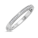 Photo of Delphine 1/10 CT. T.W. Diamond and Diamond Ladies Wedding Band 14K White Gold Vermeil [BT2692WL]
