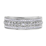 Photo of Charaya 3/8 ct tw. Lab Grown Diamonds Mens Band 14K White Gold Vermeil [BT2764WM]