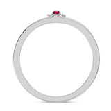 Photo of Delphine 1/5 Carat T.W. Ruby and Diamond Mens Wedding Band 14K White Gold Vermeil [BT2692WM]